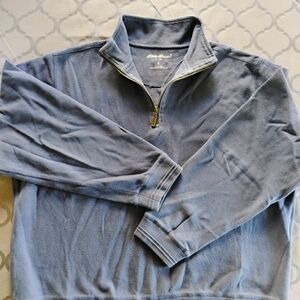 Eddie Bauer Vintage Men's Large Slate Blue 3/4  Zip-Up Sweater